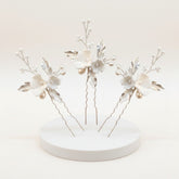 ATHENA COLLECTION - ELEGANCE HAIR PIN SET (THREE PIECES) - PIN 78 SILVER