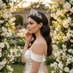 ATHENA COLLECTION - BOHO CHIC TIARA - SILVER - AHB199