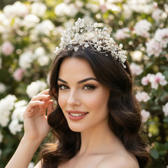 ATHENA COLLECTION - BOHO CHIC TIARA - SILVER - AHB199