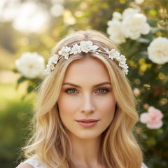 ATHENA COLLECTION - EXQUISITE BRIDAL HAIR VINE - HP243 SILVER