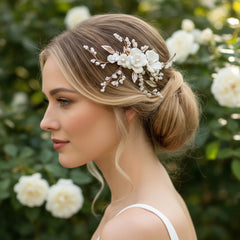 ATHENA COLLECTION - ENCHANTED BRIDAL COMB - HC291 -SILVER