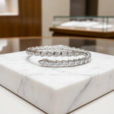 CUBIC ZIRCONIA COLLECTION - GLAM BANGLE BRACELET - BR155 SILVER