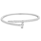 CUBIC ZIRCONIA COLLECTION - CRYSTAL ALLURE BRACELET - CZBR157 SILVER