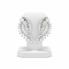 CUBIC ZIRCONIA COLLECTION - VINTAGE VINE EARRINGS - CZER800 SILVER