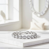 CUBIC ZIRCONA COLLECTION - STARLET BEJEWELLED BRACELET - BR158 SILVER