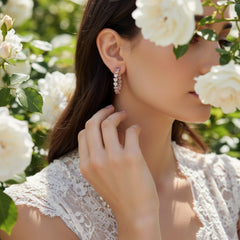 CUBIC ZIRCONIA COLLECTION - GLITZY GLAM EARRINGS - CZER811 PINK