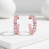 CUBIC ZIRCONIA COLLECTION - GLITZY GLAM EARRINGS - CZER811 PINK