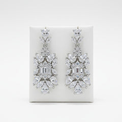 CUBIC ZIRCONIA COLLECTION - CRYSTAL TREASURE EARRINGS - CZER813SILVER