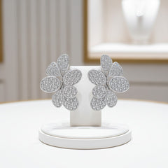 CUBIC ZIRCONIA COLLECTION - CRYSTAL SHIMMER EARRINGS - CZER814 SILVER
