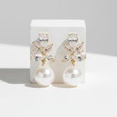 CUBIC ZIRCONIA COLLECTION - VINTAGE SHIMMER EARRINGS - CZER816 GOLD
