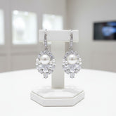 CUBIC ZIRCONIA COLLECTION - VINTAGE ALLUE EARRINGS - CZER818 SILVER