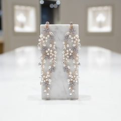 ATHENA COLLECTION - EXQUISITE PEARL CASCADE EARRINGS - CZER822