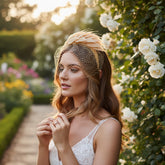 ATHENA COLLECTION - BIRDCAGE VEIL FASCINATOR - GOLD