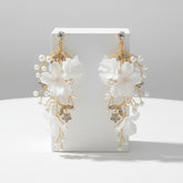 ATHENA COLLECTION - CAPTIVATING PEARLS OF ELEGANCE EARRINGS - CZER823 GOLD