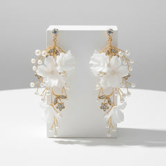 ATHENA COLLECTION - CAPTIVATING PEARLS OF ELEGANCE EARRINGS - CZER823 GOLD