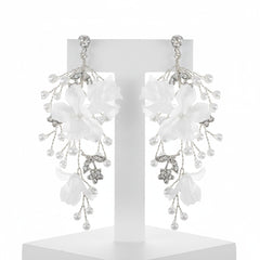 ATHENA COLLECTION - CAPTIVATING PEARLS OF ELEGANCE EARRINGS - CZER823 SILVER