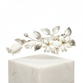 ATHENA COLLECTION - DAINTY FLOWER HAIR CLIP - CLIP774 SILVER