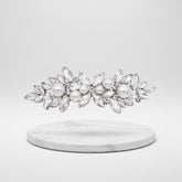 ATHENA COLLECTION - DAINTY VINTAGE BARRETTE PEARL CLIP - CLIP776 SILVER
