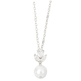 CUBIC ZIRCONIA COLLECTION - VINTAGE SHIMMER NECKLACE- CZNK259 SILVER