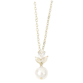 CUBIC ZIRCONIA COLLECTION - VINTAGE SHIMMER NECKLACE- CZNK259 GOLD