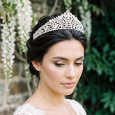 ATHENA COLLECTION - DAZZLING CRYSTAL TIARA- AHB201SILVER