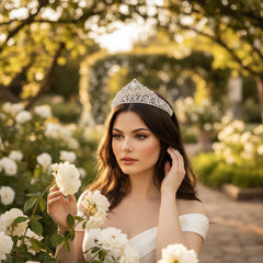 ATHENA COLLECTION - DAZZLING CRYSTAL TIARA- AHB201SILVER