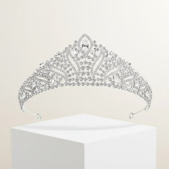 ATHENA COLLECTION - DAZZLING CRYSTAL TIARA- AHB201SILVER