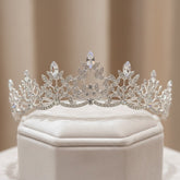 ATHENA COLLECTION - REGAL CRYSTAL TIARA - AHB202 SILVER