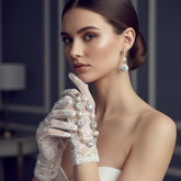 CUBIC ZIRCONIA COLLECTION - DAINTY STARLET BRACELET SET- BR159- SILVER