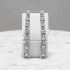 CUBIC ZIRCONIA COLLECTION - GLAM STARLET EARRINGS - CZER826 SILVER