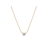CUBIC ZIRCONIA COLLECTION - SIMULATED DIAMOND NECKLACE - GOLD (SSNK262)