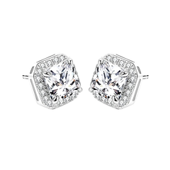 CUBIC ZIRCONIA COLLECTION - GEM SPARKLE EARRINGS - CZER828 SILVER