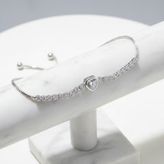 CUBIC ZIRCONIA COLLECTION - CRYSTAL ALLURE BRACELET - BR161 SILVER