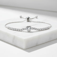 CUBIC ZIRCONIA COLLECTION - CRYSTAL ALLURE BRACELET - BR161 SILVER