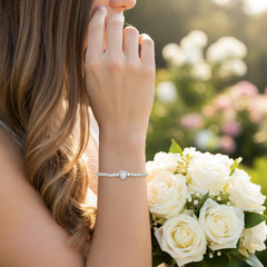 CUBIC ZIRCONIA COLLECTION - CRYSTAL ALLURE BRACELET - BR161 SILVER