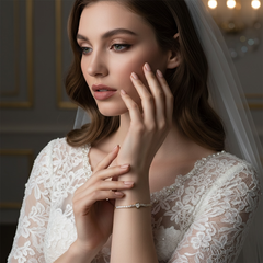 CUBIC ZIRCONIA COLLECTION - CRYSTAL ALLURE BRACELET - BR161 GOLD