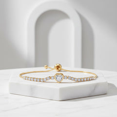 CUBIC ZIRCONIA COLLECTION - CRYSTAL ALLURE BRACELET - BR161 GOLD