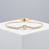 CUBIC ZIRCONIA COLLECTION - CRYSTAL ALLURE BRACELET - BR161 GOLD