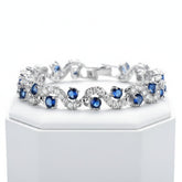 CUBIC ZIRCONIA COLLECTION - CRYSTAL DAZZLE BRACELET - BR162- SAPPHIRE BLUE