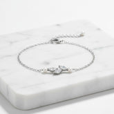 CUBIC ZIRCONIA COLLECTION - PEARL HEIRESS BRACELET -BR163 SILVER