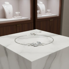 CUBIC ZIRCONIA COLLECTION - PEARL HEIRESS BRACELET -BR163 SILVER