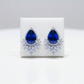CUBIC ZIRCONIA COLLECTION - GEM SPARKLE EARRINGS - CZER832 SAPPHIRE
