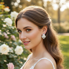 CUBIC ZIRCONIA COLLECTION - GEM SPARKLE EARRINGS - CZER832 SILVER