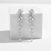 CUBIC ZIRCONIA COLLECTION - BEJEWELLED GRACE EARRINGS - CZER833 - SILVER