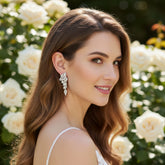 CUBIC ZIRCONIA COLLECTION - CAPTIVATING BEJEWELLED EARRINGS - CZER835 SILVER