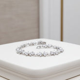 CUBIC ZIRCONIA COLLECTION - ORNATE HEIRLOOM BRACELET - BR164 SILVER