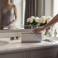 ATHENA COLLECTION - CHARLOTTE CHIC CLUTCH BAG -SILVER