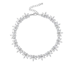 CUBIC ZIRCONIA COLLECTION - GLITZY LUXE ANKLET - AK2 - SILVER