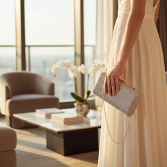 ATHENA COLLECTION - GLITZY GLAM CRYSTAL CLUTCH - ROSE GOLD