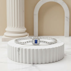 CUBIC ZIRCONIA COLLECTION - GLITZY GLAM BRACELET - CZBR167 SAPPHIRE